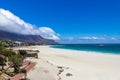 Camps Bay Beach and Table Mountain with clouds, Cape Town Royalty Free Stock Photo