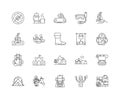 Camps line icons, signs, vector set, outline illustration concept