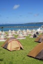 Campsite along the beach in Miyakojima Royalty Free Stock Photo