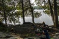 Campsite during Canoe tour in Algonquin, Canada