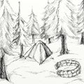 Campsite drawing