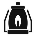 Campsite fire lamp icon simple vector. Nature resort