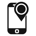 Campsite gps location icon simple vector. Tourist travel