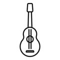 Campsite guitar for music icon outline vector. Night nature party