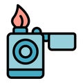 Campsite lighter icon vector flat Royalty Free Stock Photo