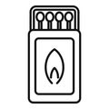 Campsite match box icon outline vector. Tourist equipment