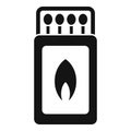 Campsite match box icon simple vector. Tourist equipment