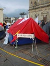 Campsite for the Peace, in Bogota, Colombia.