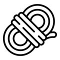 Campsite rope icon, outline style