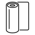 Campsite sleeping roll icon outline vector. Textile material