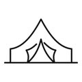 Campsite textile tent icon outline vector. Freedom tourism