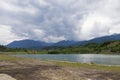 Mountain landscape reflectin in Campul lui Neag lake