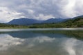 Mountain landscape reflectin in Campul lui Neag lake Royalty Free Stock Photo