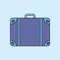 Briefcase Suitcase Business colored line icon vector illustration.