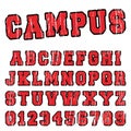 Campus alphabet font template