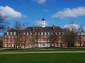 Campus building, blue sky and tree Royalty Free Stock Photo