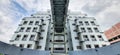 Campus building with sky bridge for students to do learning activities. Royalty Free Stock Photo