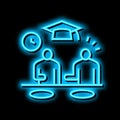 campus canteen neon glow icon illustration Royalty Free Stock Photo