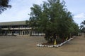 Campus in the entrance area stand on Area Flag with a Building School room partition