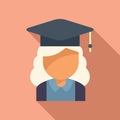 Campus graduation icon flat vector. College education Royalty Free Stock Photo