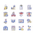 Campus life RGB color icons set Royalty Free Stock Photo
