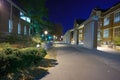 A campus at night