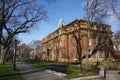 campus of Rutgers University, with the historic engineering building