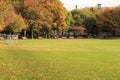 Campus of Trinity College in Dublin - Ireland elite educational university - Dublin tourism - Autumn shades - fallen leaves Royalty Free Stock Photo