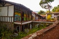 CAMYUVA, TURKEY: The destroyed buildings of the old hotel Holiday Area Eco Dream Club Sea Resort in the forest. Royalty Free Stock Photo