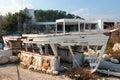 Camyuva, Turkey - February 15, 2022: Abandoned Eco Dream Club Naturland 5-Star Hotel in Camyuva, a popular tourist village near