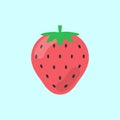 Garden strawberry fruit or strawberries icon for food apps and websites