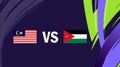 Malaysia And Jordanie Asian Flags Nations 2023 Group E Royalty Free Stock Photo