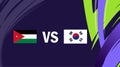 Jordanie And Korea Republic Asian Flags Nations 2023 Group E Royalty Free Stock Photo