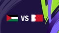 Jordanie And Bahrain Asian Flags Nations 2023 Group E Royalty Free Stock Photo