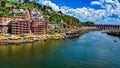 Scenic view of Omkareshwar Jyotirlinga Temple on the banks of Narmada river in Madhyapradesh, India