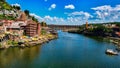 Scenic view of Omkareshwar Jyotirlinga Temple on the banks of Narmada river in Madhyapradesh, India