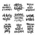 Set the hand-drawing quote in a trendy calligraphic style for Merry Christmas. Royalty Free Stock Photo