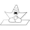 Star and Yoga in black and white