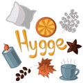 Set of several elements on the theme of Hugge