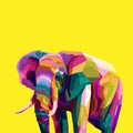Colorful elephant pop art portrait