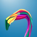 Colorful flamingo pop art vector style premium vector