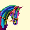 Colorful horse creative artwork pop art style
