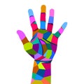 Colorful hand pop art portrait premium vector