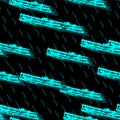 Neon seamless pattern. Light blue layered elements and thin strips on a black background