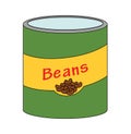 Can of beans clip art illustration vector isolated Royalty Free Stock Photo