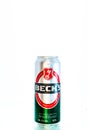 Can of Beck`s or Becks beer in Bucharest, Romania, 2021