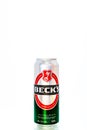 Can of Beck`s or Becks beer in Bucharest, Romania, 2021