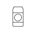 Can of beer linear flat Icon. Outline illustration of soda or beer. isolated web pictogram. - Vector