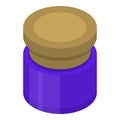 Can of blue gouache icon, isometric style