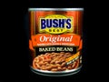 Can of Bush`s Original Baked Beans on a Black Backdrop